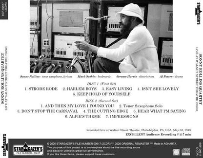 SONNY ROLLINS QUARTET / LIVE AT WALNUT STREET THEATRE 790503 (2CDR)