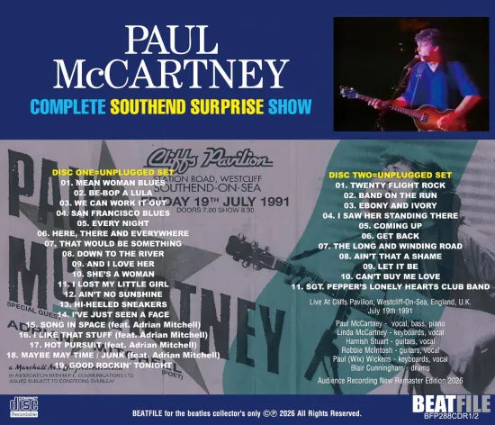 PAUL McCARTNEY / COMPLETE SOUTHEND SURPRISE SHOW (2CDR)