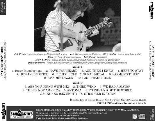 PAT METHENY GROUP / LIVE AT BEACON THEATER 950324 (2CDR)