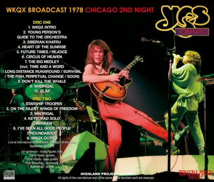 YES / WKQX BROADCAST 1978 CHICAGO 2ND NIGHT SOUNDBOARD (2CDR)