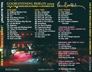 PAUL McCARTNEY / GOOD EVENING BERLIN 2009 【3CD】