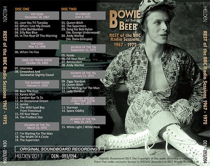 DAVID BOWIE / REST OF THE BBC RADIO SESSIONS 1967 - 1972 【2CD】