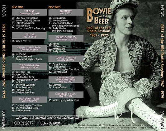 DAVID BOWIE / REST OF THE BBC RADIO SESSIONS 1967 - 1972 【2CD】