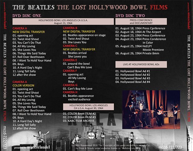 THE BEATLES / THE LOST HOLLYWOOD BOWL FILMS 【2DVD】