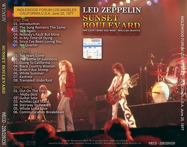 LED ZEPPELIN / SUNSET BOULEVARD 1977 【3CD】