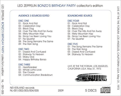LED ZEPPELIN / BONZO'S BIRTHDAY PARTY collector's edition 【5CD】