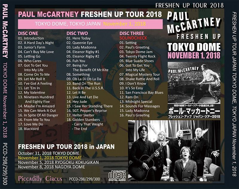 PAUL McCARTNEY / FRESHEN UP TOKYO DOME November 1, 2018 【3CD】