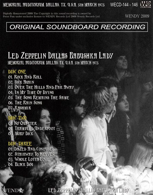 LED ZEPPELIN / BABUSHKA LADY 【3CD】March 5, 1975, Dallas SOUNDBOARD