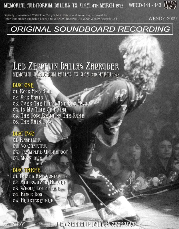 LED ZEPPELIN / ZAPRUDER 【3CD】March 4, 1975, Dallas SOUNDBOARD