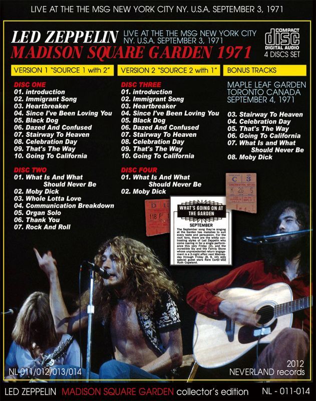 LED ZEPPELIN / MADISON SQUARE GARDEN 1971 collector's edition 【4CD】