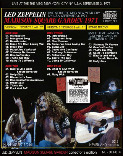 LED ZEPPELIN / MADISON SQUARE GARDEN 1971 collector's edition 【4CD】
