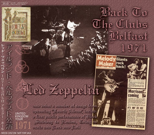 LED ZEPPELIN / BACK TO THE CLUBS BELFAST 1971 【2CD】