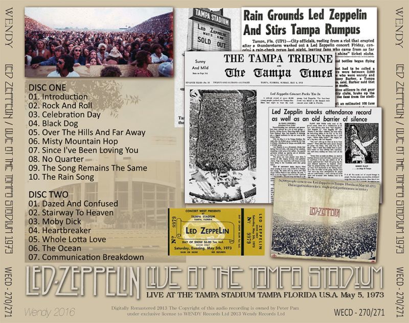 LED ZEPPELIN / LIVE AT THE TAMPA STADIUM 1973 【2CD】