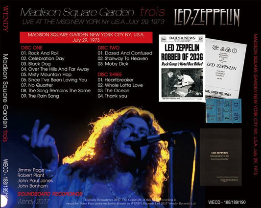 LED ZEPPELIN / MADISON SQUARE GARDEN trois 【3CD】