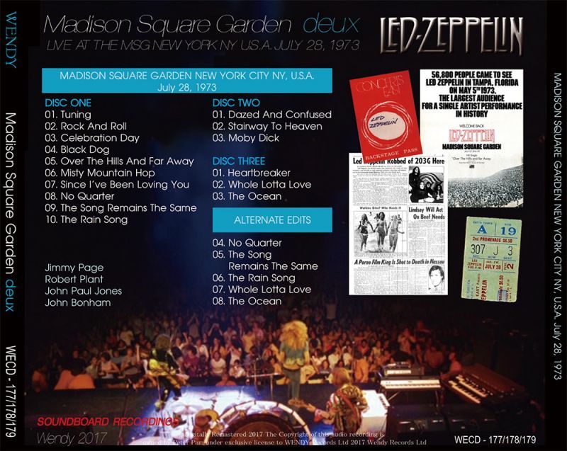 LED ZEPPELIN / MADISON SQUARE GARDEN deux 【3CD】