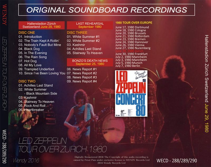 LED ZEPPELIN / TOUR OVER ZURICH 【3CD】