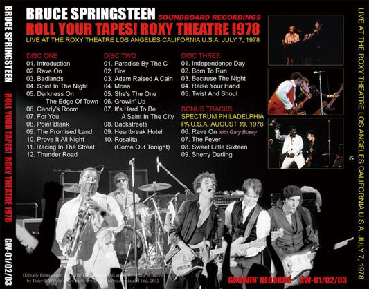 BRUCE SPRINGSTEEN / ROLL YOUR TAPES! ROXY THEATRE 1978 【3CD】