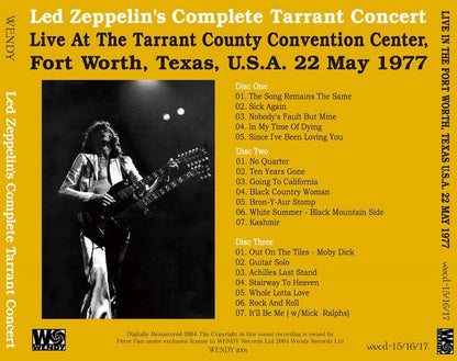 LED ZEPPELIN / COMPLETE TARRANT CONCERT 【3CD】