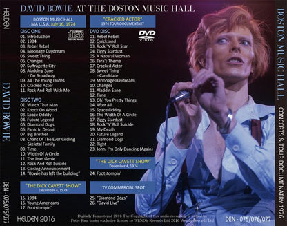 DAVID BOWIE / DAVID BOWIE AT THE BOSTON MUSIC HALL 1974 【2CD+DVD】