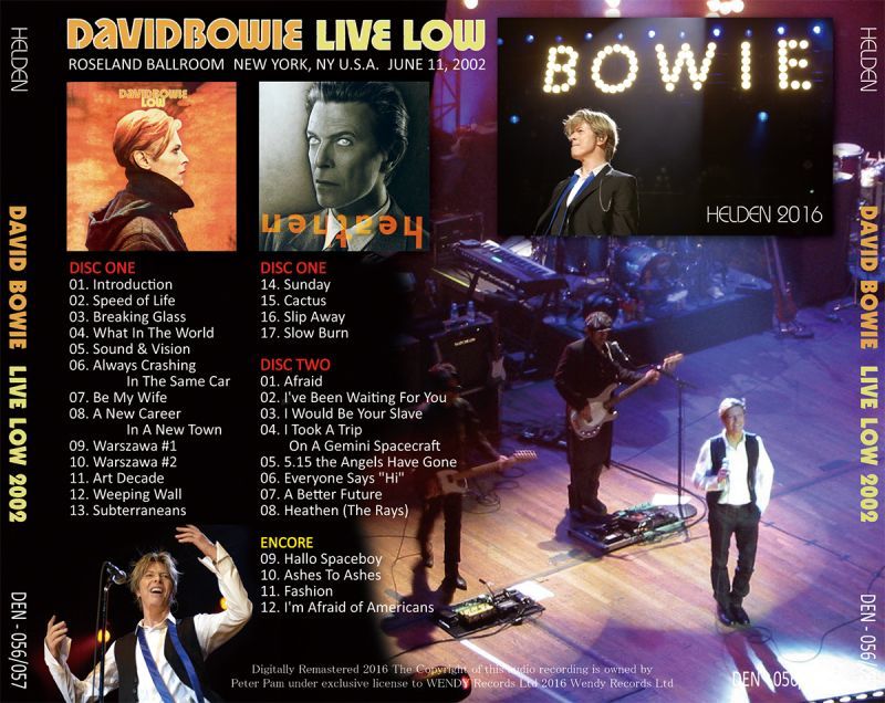 DAVID BOWIE / LIVE LOW 2002 【2CD】