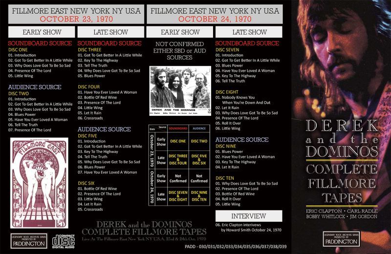 DEREK & THE DOMINOS / COMPLETE FILLMORE TAPES 【10CD】