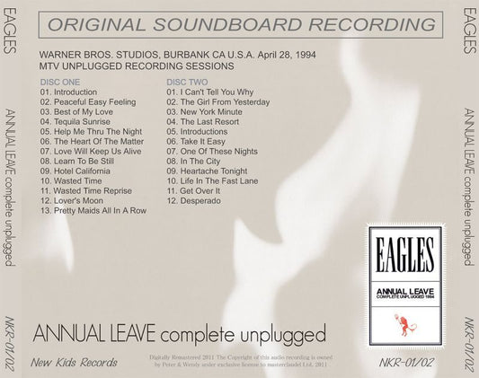 EAGLES / ANNUAL LEAVE complete unplugged 【2CD】