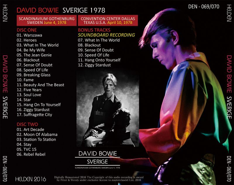 DAVID BOWIE / SVERIGE 1978 【2CD】