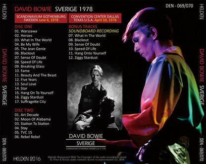 DAVID BOWIE / SVERIGE 1978 【2CD】
