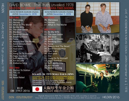 DAVID BOWIE / THE TRUTH UNVEILED 1978 【3CD】