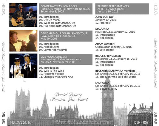 DAVID BOWIE / BOWIE'S LAST STAND 【1CD】