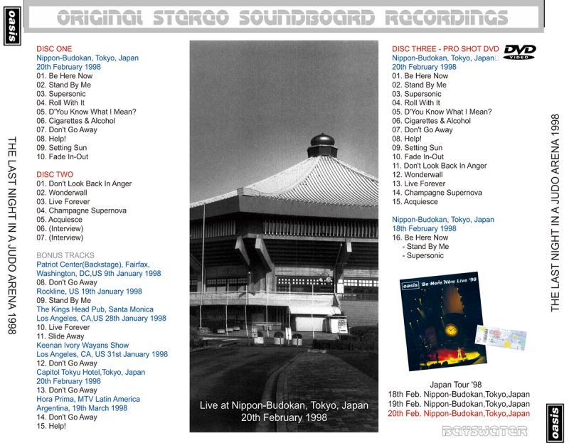 OASIS 1998 THE LAST NIGHTS IN A JUDO ARENA 2CD+DVD