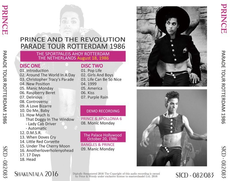 PRINCE / PARADE TOUR ROTTERDAM 1986 【2CD】