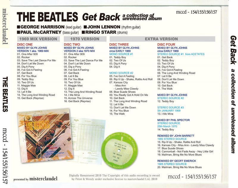 THE BEATLES / GET BACK a collection of unreleased album 【4CD+BOOKLET】