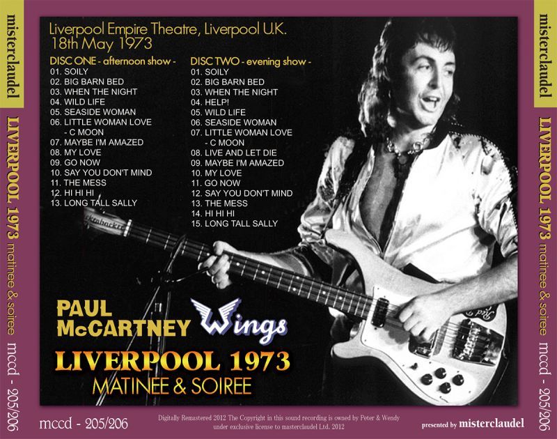 PAUL McCARTNEY / LIVERPOOL 1973 matinee & soiree 【2CD】