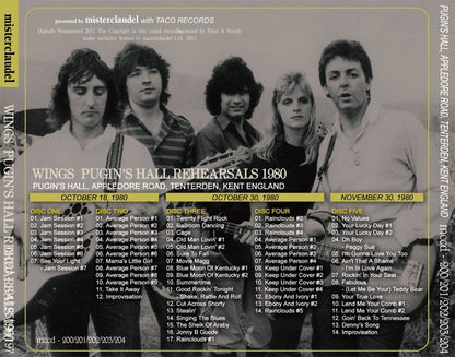 PAUL McCARTNEY / PUGIN'S HALL REHEARSALS 1980 【5CD】