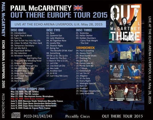 PAUL McCARTNEY / OUT THERE EUROPE ECHO ARENA LIVERPOOL 【3CD】