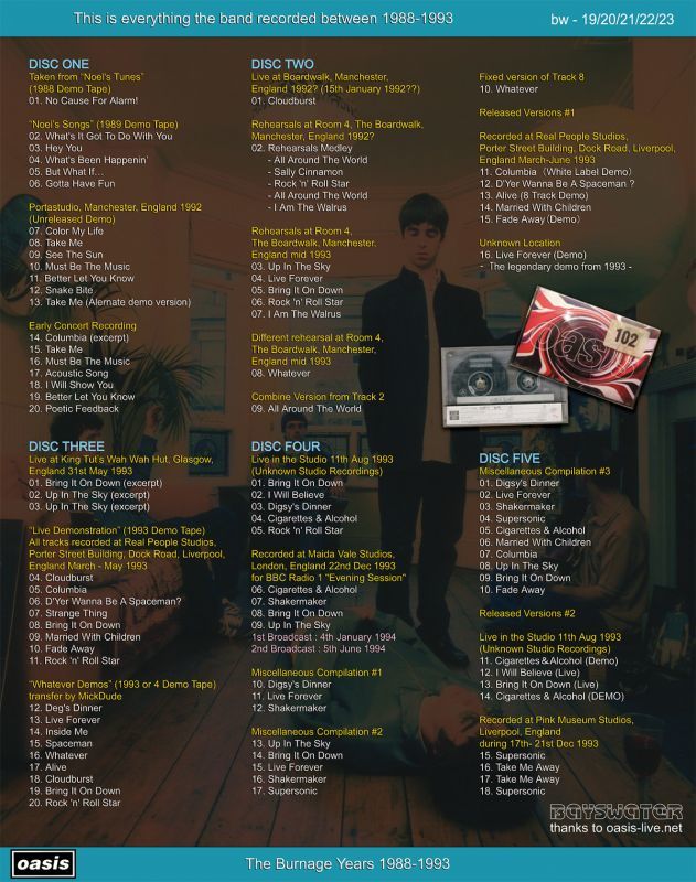 OASIS / THE BURNAGE YEARS 1988-1993 【5CD】