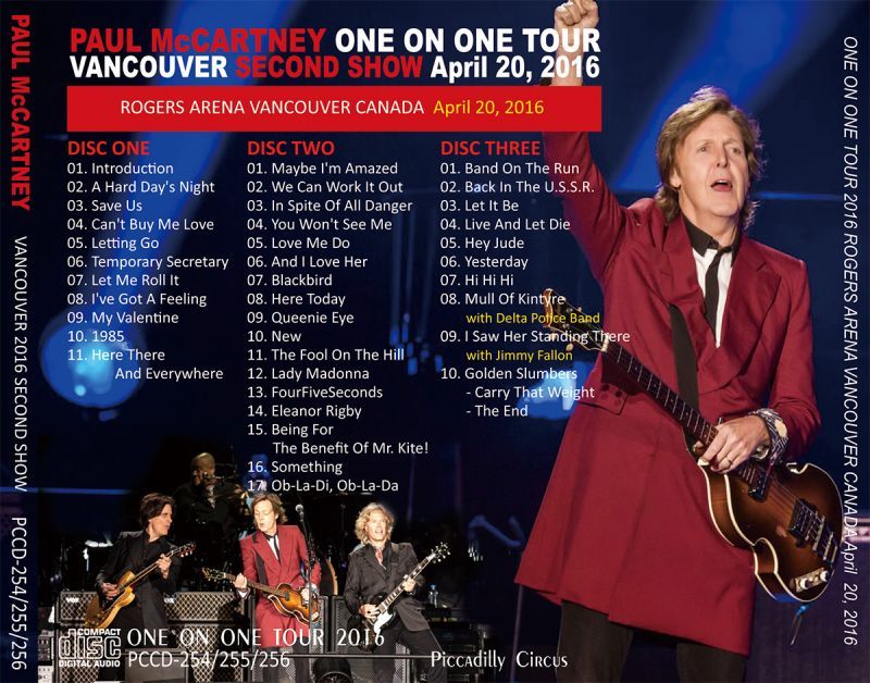 PAUL McCARTNEY / ONE ON ONE VANCOUVER 2016 SECOND SHOW 【3CD】