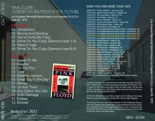 PINK FLOYD 1975 ALWAYS IN MOTION IS THE FUTURE 【2CD+TOUR PROGRAM】