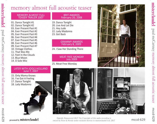 PAUL McCARTNEY / MEMORY ALMOST FULL ACOUSTIC TEASER 【1CD】