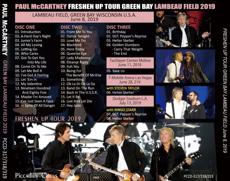 PAUL McCARTNEY / FRESHEN UP TOUR GREEN BAY LAMBEAU FIELD 2019 【3CD】