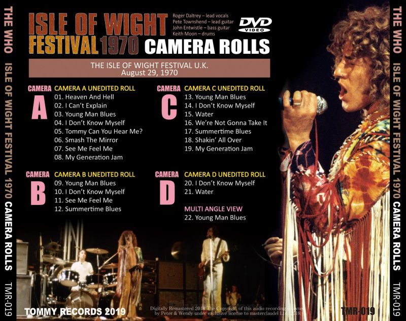 THE WHO / ISLE OF WIGHT FESTIVAL 1970 CAMERA ROLLS 【DVD】