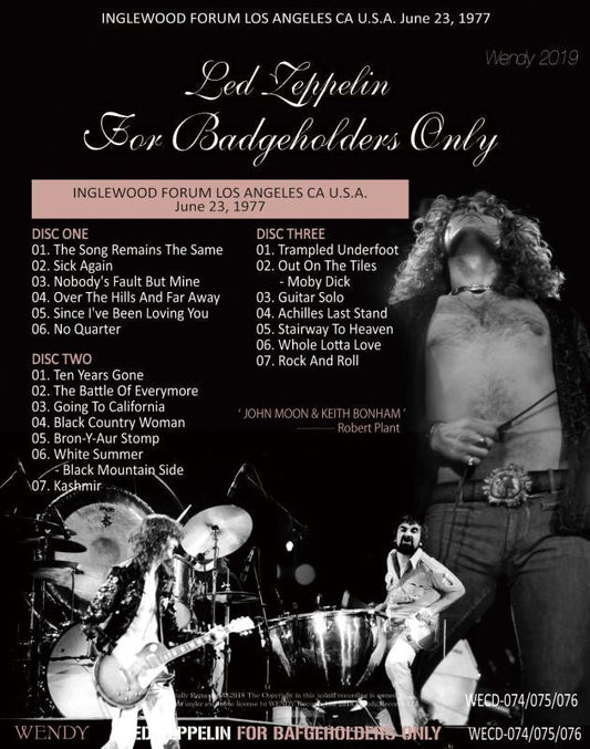 LED ZEPPELIN / FOR BADGEHOLDERS ONLY 【3CD】