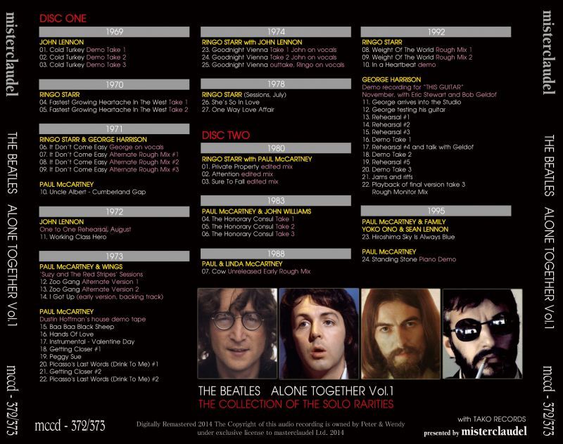 THE BEATLES / ALONE TOGETHER Vol.1 【2CD】