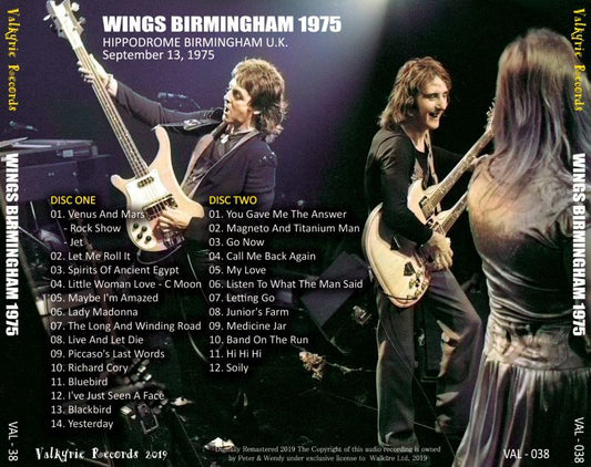 PAUL McCARTNEY 1975 WINGS BIRMINGHAM 2CD