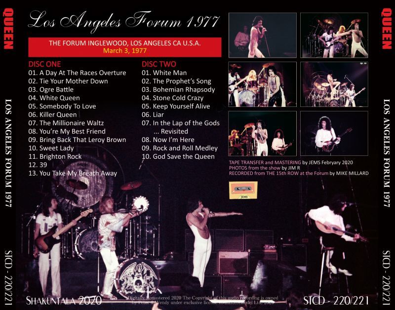 QUEEN 1977 LOS ANGELES FORUM 2CD