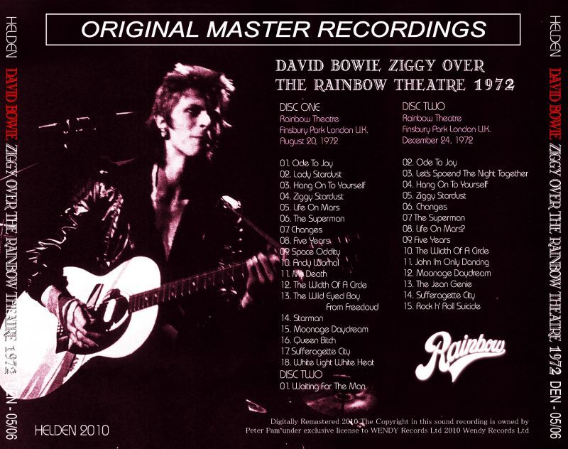DAVID BOWIE / ZIGGY OVER THE RAINBOW THEATRE 1972 【2CD】