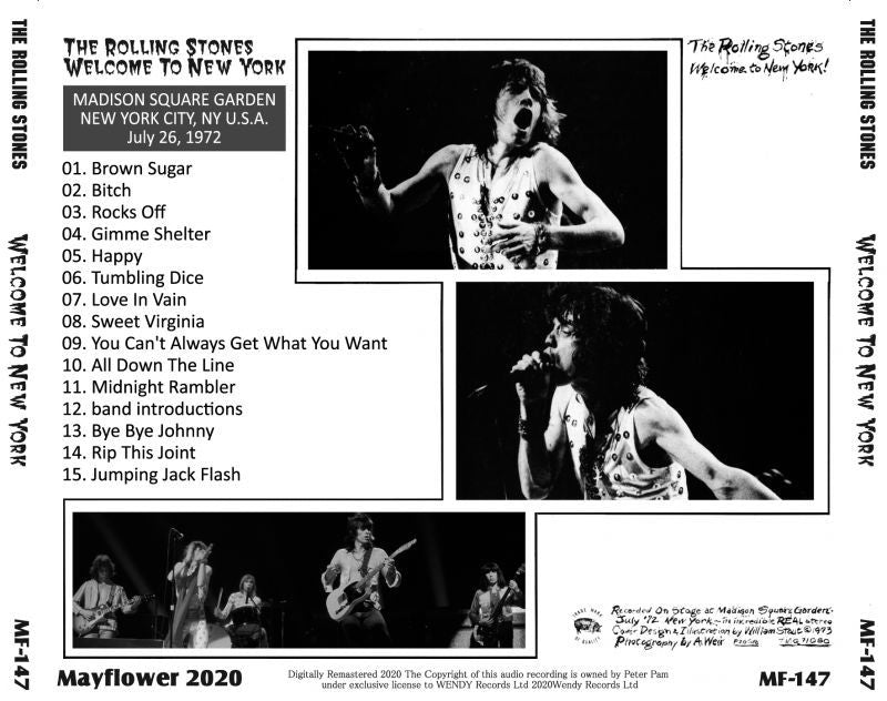 THE ROLLING STONES 1972 WELCOME TO NEW YORK 1CD