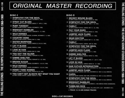 The Rolling Stones THE OLYMPIC STUDIO SESSIONS 1968-1969 2 CD DAC-198