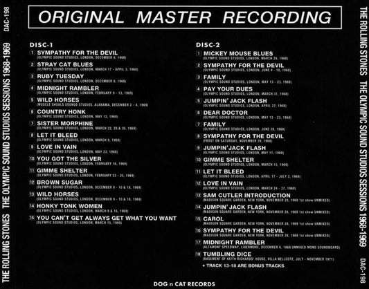 The Rolling Stones THE OLYMPIC STUDIO SESSIONS 1968-1969 2 CD DAC-198
